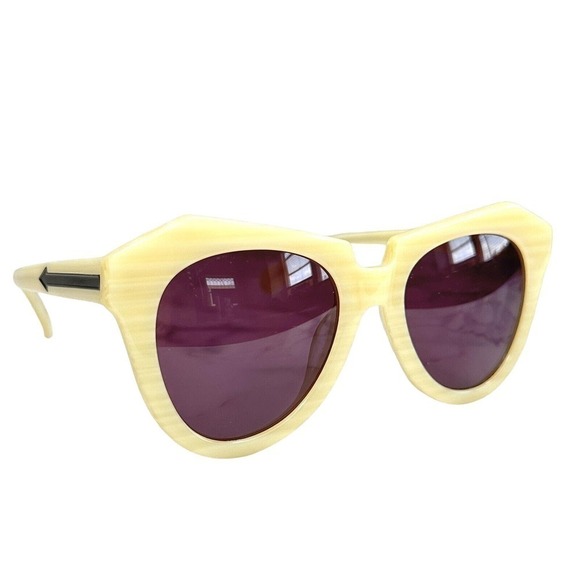 Karen Walker Number One KAS 1201456 Yellow Frame Purple Lens Sunglasses NWOT main image 6